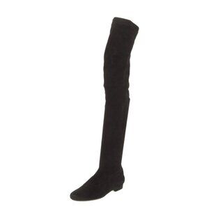 Robert Clergerie Suede Over the Knee Sock Boots Black Size 6 IT 36